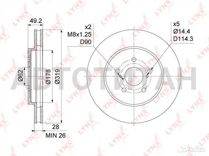 BN-1163 / RN1219 Диск тормозной lynxauto