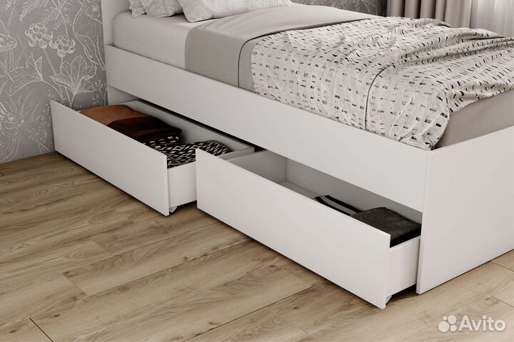 Кровать «Мори» на 90 см с ящиками