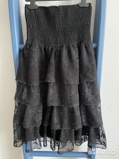 Коктейльное платье zara, чёрное, кружево, размер S