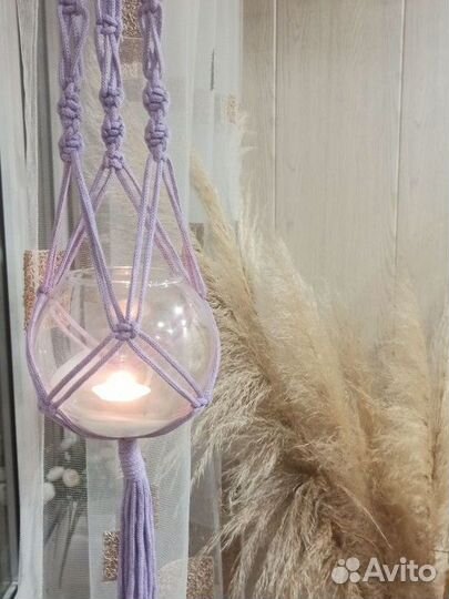 Подвес для кашпо макраме набор 3 шт