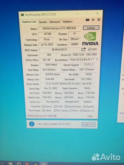 Видеокарта gtx 1060 6gb