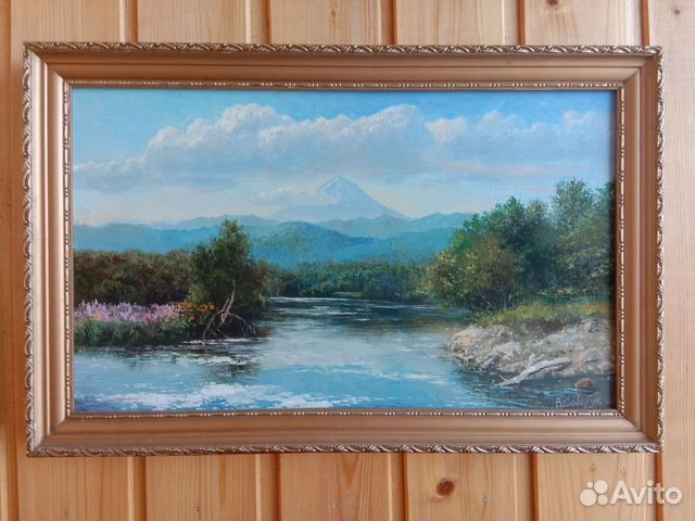 Картина маслом Камчатка, р. Авача