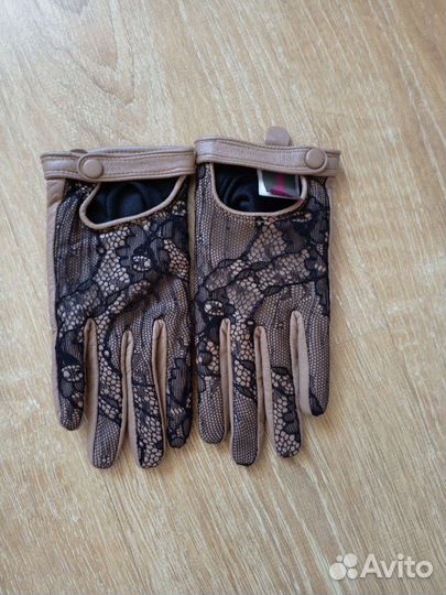 Перчатки женские кожаные