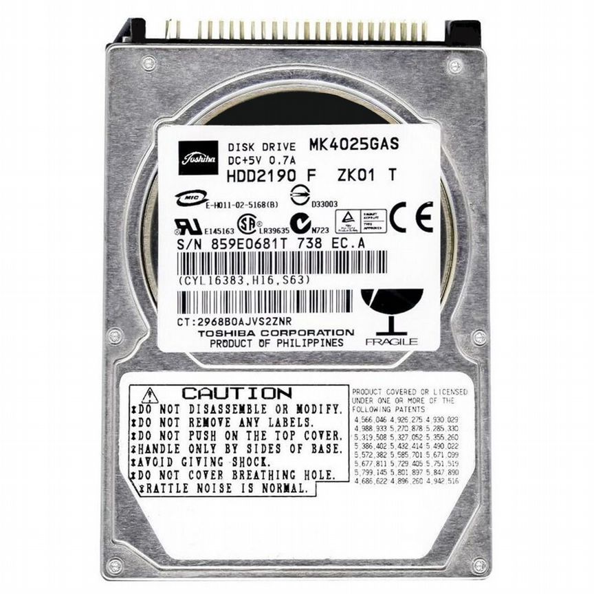 [MK4025GAS] Жесткий Диск Toshiba 40gb Ide 2,5" Mk4025gas