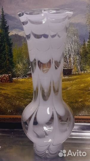 Ваза для цветов цветное стекло СССР