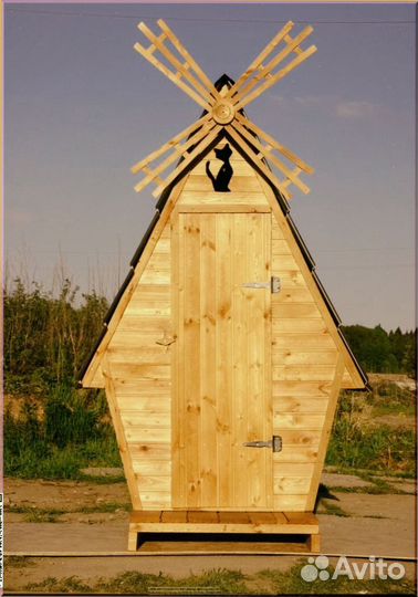 Дачный туалет деревянный с установкой уин 817