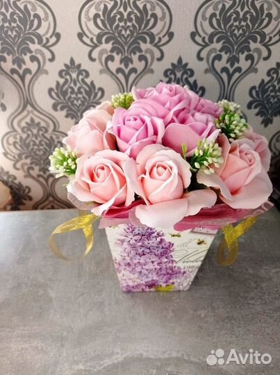 Мыльные розы букет. Ручная работа
