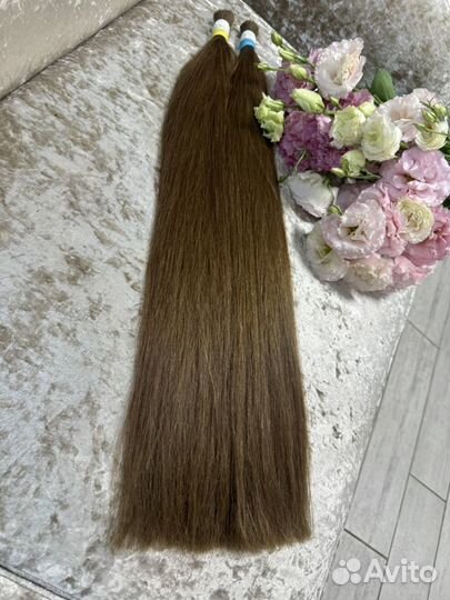 Волосы для наращивания русые 60 см