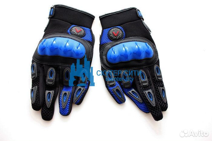 Перчатки (Мото) ткань V003 blue S (Арт.46207574380