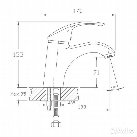 Смеситель для раковины Haiba hb1021 Хром