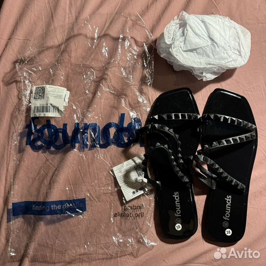 Шлёпанцы founds черные пластиковые 38