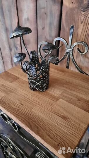 Коллекционное, кованые грибы, кованая ключница