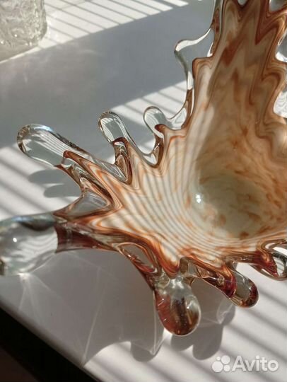 Вазы конфетницы чешское стекло винтаж