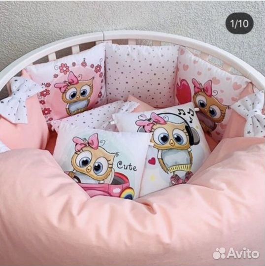 Бортики в детскую кроватку для девочки