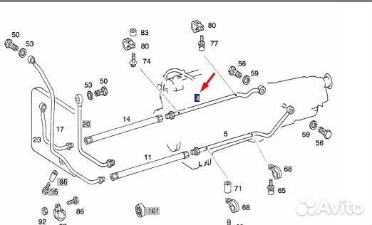 Трубка охлаждения АКПП правая Mercedes Clk208 w208