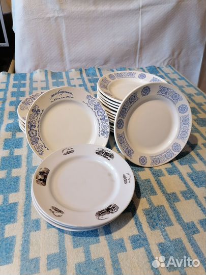 Тарелки суповые, для второго, закусок, времен СССР