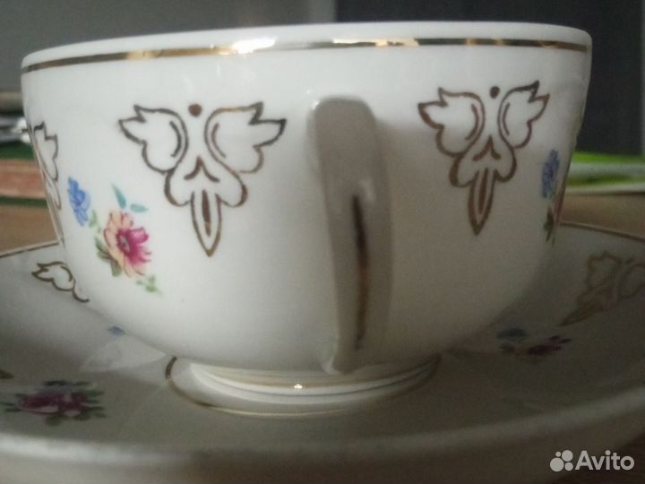 Чайная пара чашка блюдце Дулево 57 год