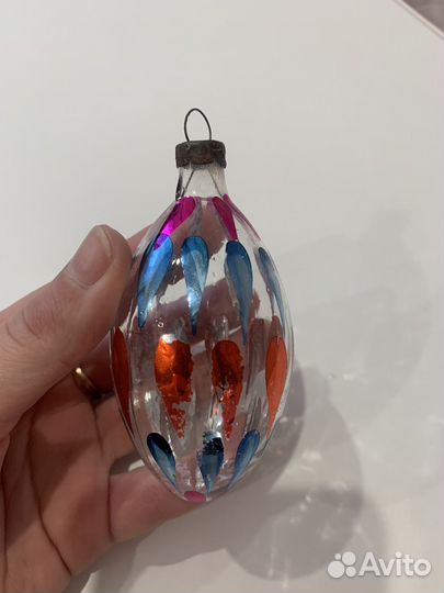 Елочная игрушка СССР сосулька Глинка