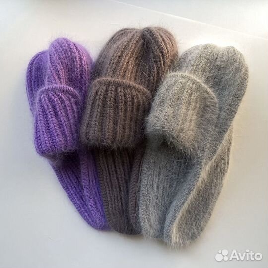 Шапка ушанка женская вязаная