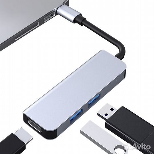 USB Хаб type-c на MacBook 3в1 bronka
