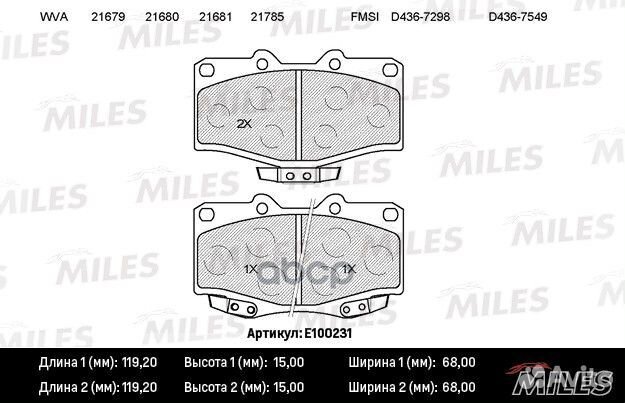 Колодки тормозные (смесь Semi-Metallic) передни