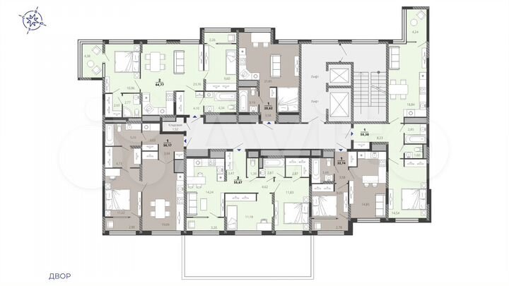 1-к. квартира, 32,7 м², 2/22 эт.