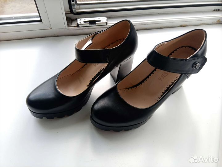 Туфли черные, матовые