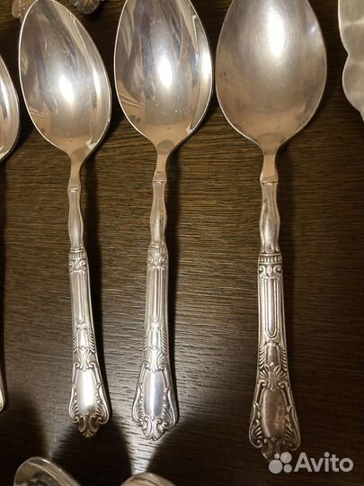 Ложки чайные, десерт мельхиор посеребренные новые
