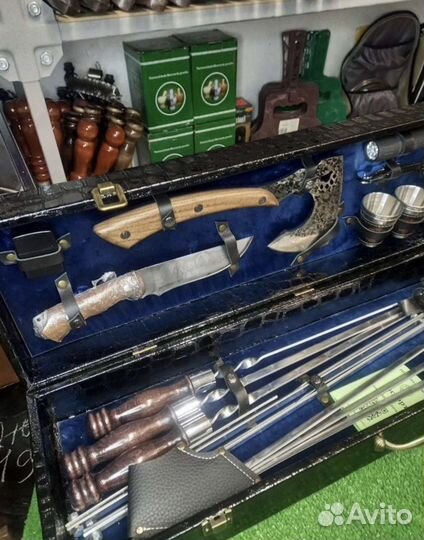 Hабор шампуров в кeйсе Люкс