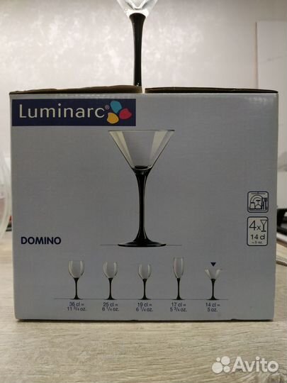 Фужеры Luminarc Domino новые 4 шт