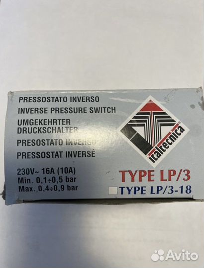 Реле защиты по сухому ходу LP3 Italtecnica