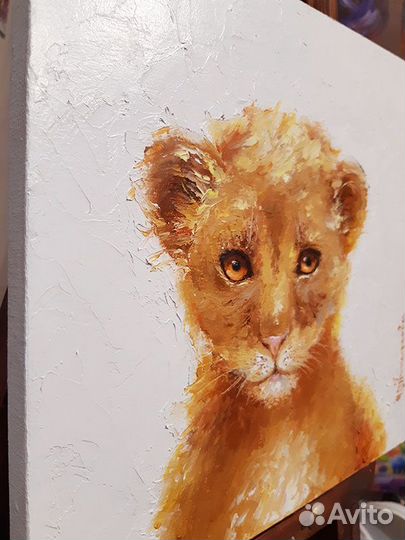 Львица и зайка картина на холсте