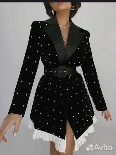 Платье бархат пиджак на Новый год