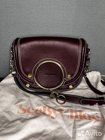Сумка модного бордового цвета через плечо See By C