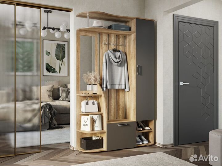 Прихожая серая новая