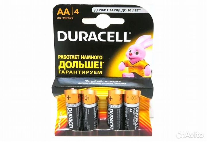 Батарейки duracell аа LR6 (2A/4B), 4 штуки