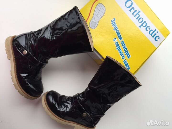 Ортопедические лакированные сапожки