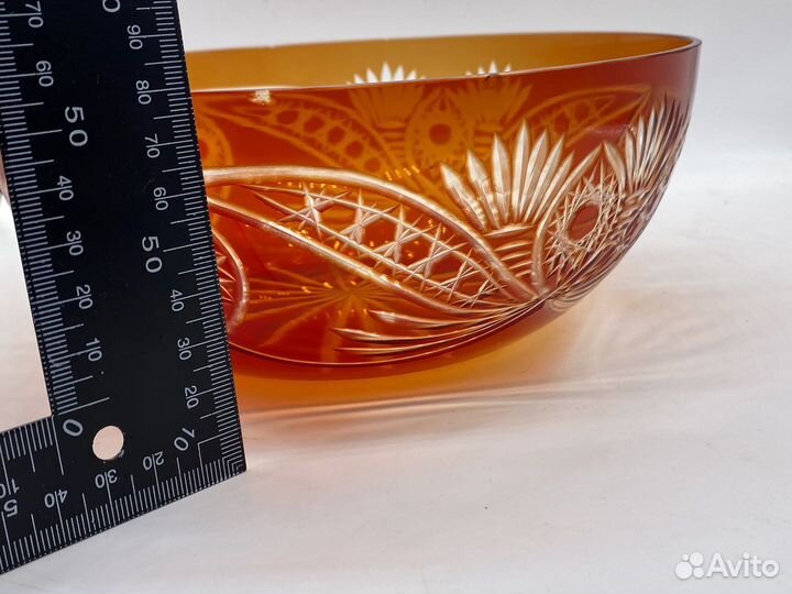 Ваза для фруктов, цветное стекло, СССР