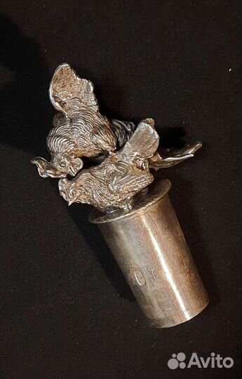 Графин хрустальный. Пробка серебро 84 курочки