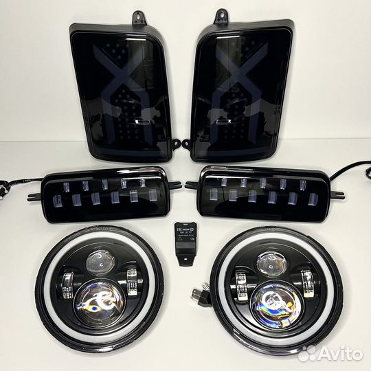 Комплект LED оптика на Ниву Фары Надфарники Фонари