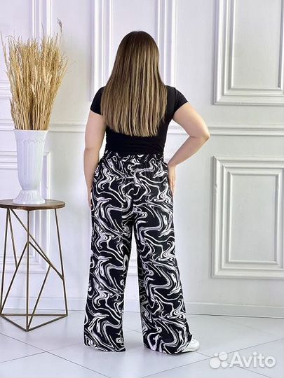 Трендовые класс-шоп модерн брюки Палаццо Хлопок р5