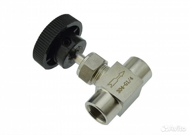 Кран игольчатый 1/4 нерж. сталь