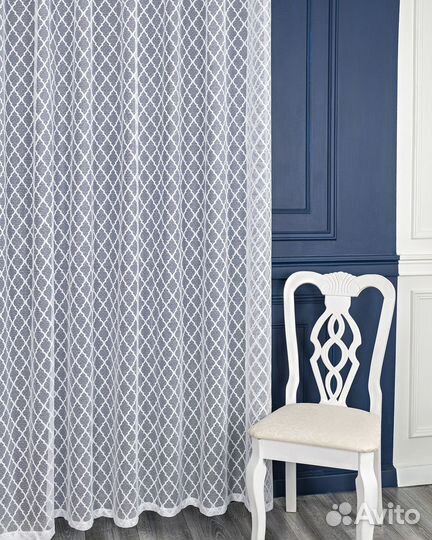 Тюль Лира белый