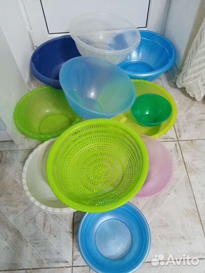 Миска, таз пластиковые, дуршлаг