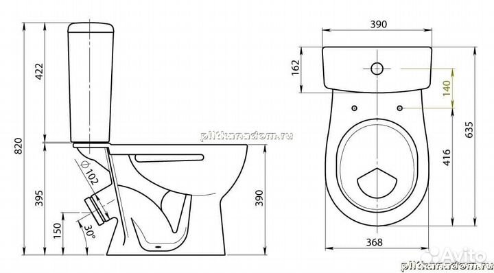 Santeri Орион 1P4008S0100BF Унитаз-компакт крап на белом