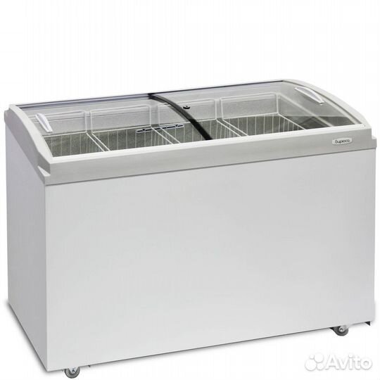 Морозильный ларь с гнутым стеклом Бирюса -355CZQ