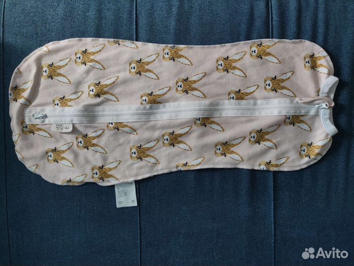 Пеленка кокон mjolk мьелк розовый зайчик