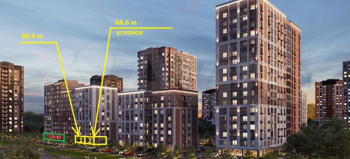 Свободного назначения, 68 м²