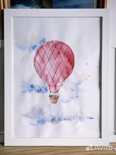 Постер Декор для детской, акварель, картины кит