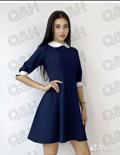 Платье школьное синее